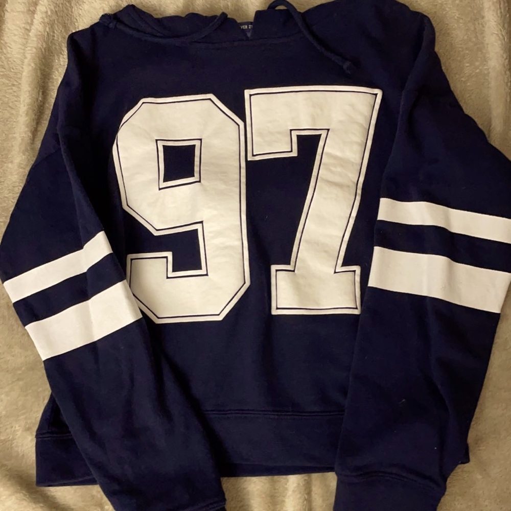 Navy blue 97 crop hoodie